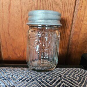 Vintage Glass Salt Shaker with Aluminum Top